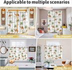 2 Panel Kitchen Cafe Curtains, Desert Camels Sunlight Filtering Nature Air Through, Home Decor Window Covering Tier Curtains for Bedroom Living Room Tropical Date Palm Trees Animal