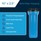 SpiroPure 10x2.5 Water Filter Housing Slim 10 inch / 10 x 2.5 Standard Housing (Case of 12)