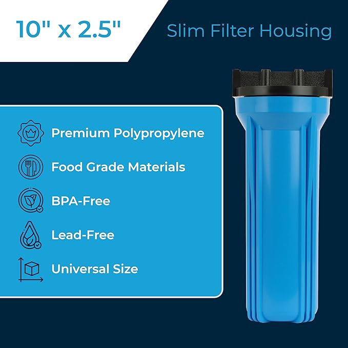 SpiroPure 10x2.5 Water Filter Housing Slim 10 inch / 10 x 2.5 Standard Housing (Case of 12)