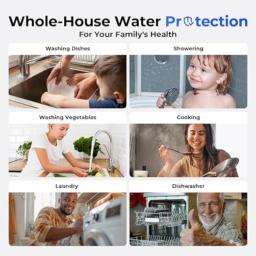 iSpring PFAS-Reducing Whole House Water Filter System, Also Removes Chlorine, Sediment, Rust, and Odor, SGS-Tested Reducing up to 99% of PFAS, 1” Inlet/Outlet, Model: WGB22B-PF