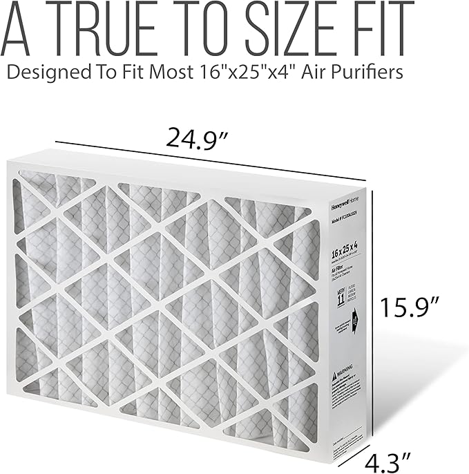 Furnace Filters 16x25x4 - HVAC Air Filter Replacement FC100A1029 Merv 11 with Homequip Easy Disposal Bag (3 Pack)