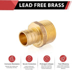 200 PCS EFIELD Pex Barb Crimp Brass Fittings 1/2 inch x 1/2 inch NPT Male Adapters, ASTM F1807,(PEX1807017-200PCS)