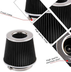 RYANSTAR Universal Clamp-on Air Intake Filter,3 In /3.5 In /4 In Three different Sizes, Round Tapered High Performance, Washable, Replacement Air Filter, For cars and motorcycles (black)