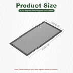 YOKIVE 6 Pcs Magnetic Floor Vent Covers, Floor Register Cover PVC Mesh Air Vent Screen Filters, Great for Home Floor, Wall, Ceiling, Catch Debris Hair Dust (Black, 10-Inch x 5-Inch)