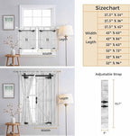 Farmhouse Wood Grain Kitchen Curtains 36 Inch Length, Small Window Curtains Tab Top, Vintage Country Barn Gate Grey Light Filtering Short Window Treatments Tier Drapes 27.5"x36" 2 Panel