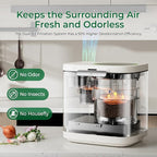 Electric Composter for Kitchen, Smart Compost Bin with Viewing Window Indoor Outdoor/Odorless/Low Noise/Auto-Cleaning, Compost Machine, Turn Food Waste into Fertilizer for Garden, Gift