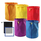 5 Pack 5 Gallon Filter Bags, 25-220 Micron Oxford Cloth All-Mesh Filter Bags with Color Coding System, Adjustable Drawstring Reusable Filter Bags for Fruit Juice Extraction, Soy Products, Home Kitchen