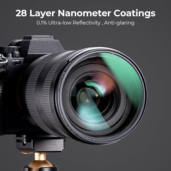 K&F CONCEPT 52mm Ultra-Low Reflectivity Circular Polarizers Filter 28 Multi-Layer Coatings Ultra-Slim High Definition Polarizing Camera Lens Filter (Nano-X Series)
