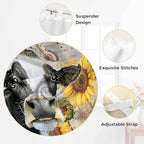 Yellow Sunflowers Kitchen Curtains 36 Inch Length, Small Window Curtains Tab Top, Farmhouse Cow Barn Doors Floral Butterfly Light Filtering Short Window Treatments Tier Drapes 27.5"x36" 2 Panel