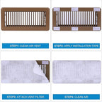 Air Vent Filter Kit, Cotton Electrostatic Dust Control Vent Filter with Installation Tape for All Vents Grilles Ducts Exhaust Pipes Ceiling