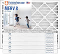 Filters Fast 30x36x2 Pleated Air Filter Merv 8, 2” AC Furnace Air Filters, Made in the USA, Actual Size 29.5x35.5x1.75, 6 Pack