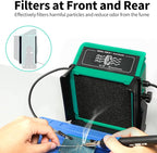 YIHUA 948DQ-I Solder Fume Extractor Fan Solder Smoke Absorber Remover Tiltable Angle with Flexible Helping Hands 8 Extra Fan Filters for Soldering Wood Burning and more