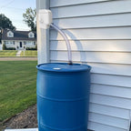 Gutter Downspout Diverter with Built-in Filter Screen Fits for 2"x3" and 3"x4" Downspout, Rainwater Collection System with Adjustable Valve and 4ft. Hose, Diverts Large Water Flow, White