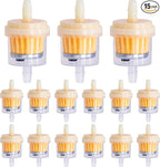 15PCS 1/4" 6mm-7mm Gas Inline Fuel Filter, with magnet, Fit for ATV Scooter Moped Go Kart Dirt Bikes Snowblower Motorcycle Lawnmower Taotao Small Tractors Snowmobiles Garden Tillers Generators