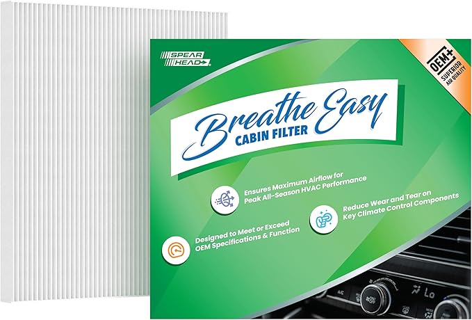 Spearhead OEM+ Particulate Breathe Easy Cabin Filter | Fits 13-18 Altima/16-23 Maxima/15-24 Murano/13-20 Pathfinder/2013 JX35/14-20 QX60 Like OEM | Max Airflow & Enhanced Performance (BE-776P)