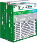Filterbuy 20x26x5 Air Filter MERV 8 Essential Dust & Allergy Defense (2-Pack), Pleated HVAC AC Furnace Filters for Electro-Air, Lennox, White Rodgers, and More (Actual Size: 20.00 x 25.88 x 4.88)