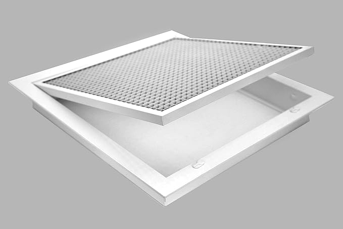 HVAC Premium 30" x 18" Cube Core Eggcrate Return Air Filter Grille for 1" Filter - Aluminum - White [Outer Dimensions: 32.5" x 20.5]