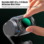 GREEN.L Variable ND2-32 & 1/4 Black Mist Filter for DJI Osmo Pocket 3, Magnetic 2-in-1 ND Cinematic Filter, HD Multi-Coated Optical Glass for Cinematic Video