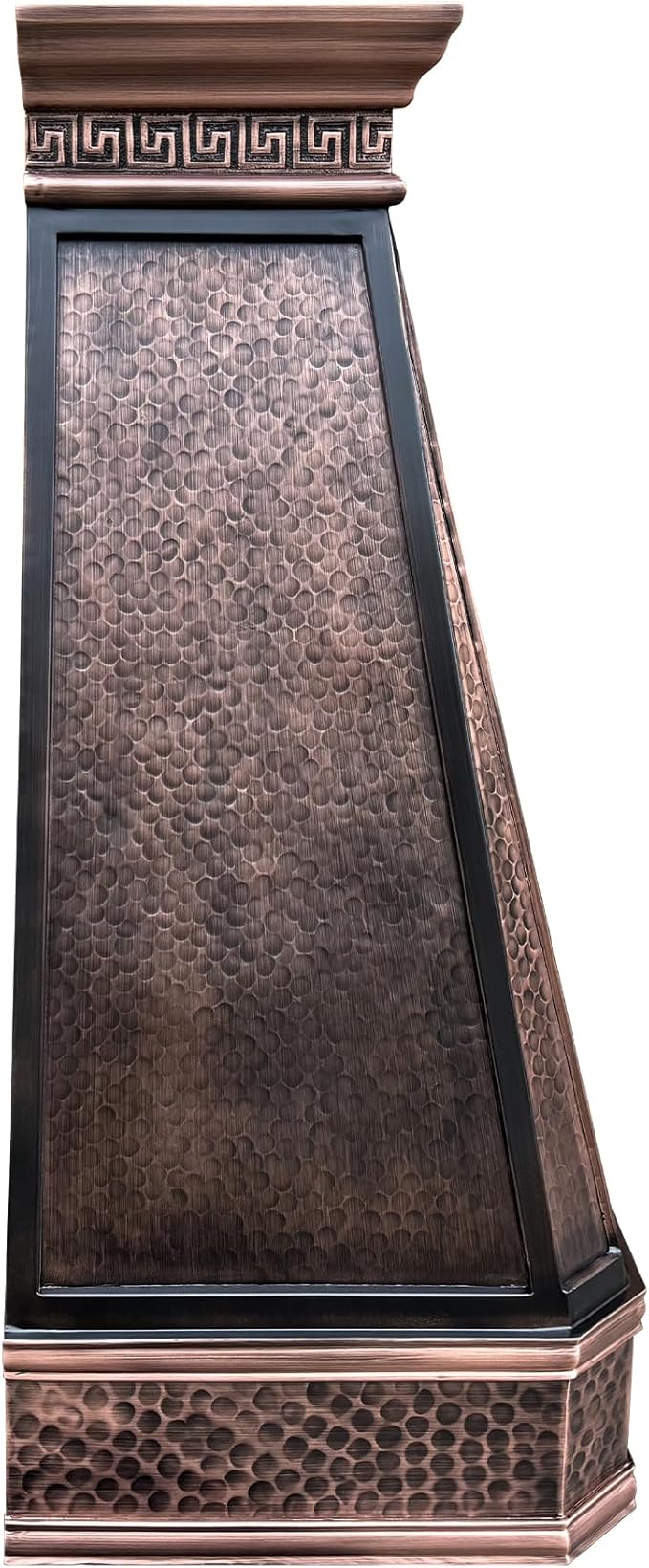 CT Copper Tailor Copper Vent Hood Island Mount,36'' W,48''H, 610 CFM Exhaust Fan,Stainless Steel Vent,LED Light,Dishwasher-Safe Baffle Filters,Light Hammered-Medium Patina,VH14TA2L