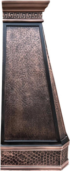 CT Copper Tailor Copper Vent Hood Wall Mount,36'' W,30''H, 610 CFM Exhaust Fan,Stainless Steel Vent,LED Light,Dishwasher-Safe Baffle Filters,Light Hammered-Medium Patina,VH14TA2L