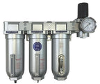 1/2" NPT Industrial (4-Stage) Moisture Removing Particulate Filter and Oil Removing Coalescing Filter and Desiccant Air Dryer and Air Pressure Regulator