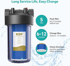 SimPure Whole House Water Filter Cartridges 5 Micron 10" x 4.5" CTO+GAC/KDF 2-Stage Carbon and Heavy Metal Filter Set, for DB10C-2KDF, DB10P, WGB21B-KS, FC15B, FG15B-KS, 2 Sets