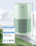 2 Pack Air Purifier for Home Bedroom with H13 True HEPA Filter for Smoke, Smokers, Dust, Odors, Pollen, Pet Dander | Quiet 99.9% Removal to 0.1 Microns | Green Available for California