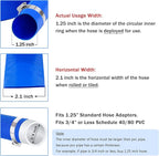 DAVCO 1.25" x 50 ft Pool Backwash Hose, Heavy Duty Reinforced Blue PVC Lay Flat Water Discharge Pump Hoses For Swimming Drain Pools and Clean Filters,with 1 Clamp