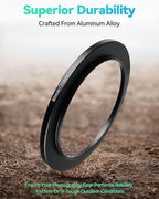 52-77mm Metal Step-Up/Down Ring Adapter Compatible with Mirrorless Cameras DSLR Lens, UV CPL ND Filter Thread Converter, Black