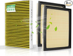 Engine and Cabin Air Filter Combo for 2022-2026 Toyota Tundra 3.5L, 2023-2026 Sequoia 3.5L Air Filter Replacement #17801F4010 87139-50110 Car Accessories 3 Pack