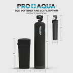 PRO+AQUA PRO-SCI-S80E Whole House Water Filter & Softener Bundle | 80,000 Grain Capacity | Removes Chlorine, Sediment, VOCs, Calcium & Magnesium | Ideal for 4–6 Bathrooms | High-Capacity, High-Flow
