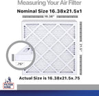 Filter King 16.38x21.5x1 Air Filter | 4-PACK | Carbon MERV 8 HVAC Pleated A/C Furnace Filters | MADE IN USA | Actual Size: 16.38 x 21.5 x .75"