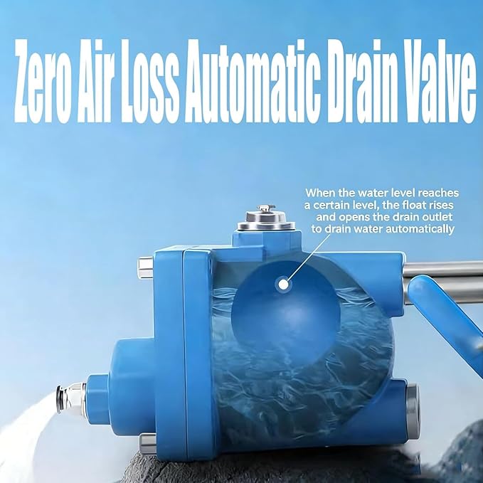 Zero Air Loss Automatic Drain Valve, 1/2" Npt Auto Drain Valve For Air Compressor, No Electricity Required, Mechanical Float Condensate Drain With Pre-Filter For Air Tanks Filters Dryers (gray)