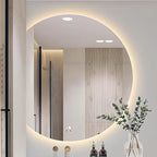 Bathroom Mirror, Dimmable LED Vanity Mirror Half Circle, Illuminated Mirror with Demister Pad, Large Wall Mirror with Touch Sensor (Size : 31x35''/80x90cm)
