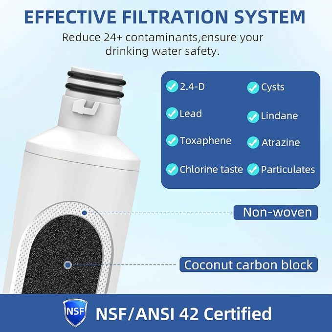 LT1000PC Water Filter For LG LT1000P, LT1000P/PC/PCS, ADQ747935, Compatible with LG Refrigerator Water Filter Replacement LMXS28626S LFXS26973S LFXS28596S LRFWS2906S MDJ64844601, 4 Packs