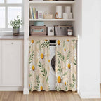 Spring Daisy Kitchen Curtains, Country Watercolor Flower Leaf Plant Light Filtering Window Curtain Panels, 2Pcs Rod Pocket Window Treatments Set for Study Room Bathroom Bedroom 52x54 Inches
