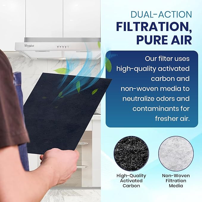 Activated Carbon Filter Media Roll - 31" x 100' x 1/4" Thick, Odor Control, Cut to Size, Filter Range Hood, AC Filter Material, Durable Carbon Filters, Made in USA