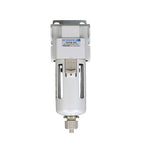PneumaticPlus SAFM300-N03B Compressed Air Coalescing Filter, 0.1 Micron, 3/8" NPT - Poly Bowl, Manual Drain, Bracket