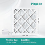 12x12x1 Air Filter MERV 8 (2 Pack) MPR 600 Pleated AC Furnace Filters Replacement (Exact Dimensions: 11.81"L x 11.81"W x 0.79"Th) Compatible with Air Conditioner AC HVAC Furnace