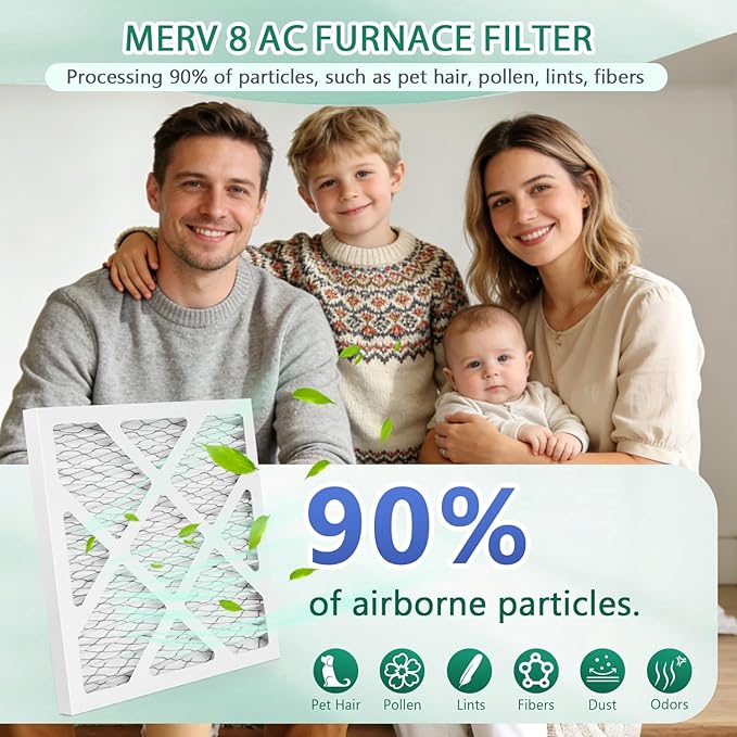 6 Pack Updated 6x6x1Air Filter, pertain Merv 8 HVAC Pleated A/C Furnace Filters (Actual Size: 5.75.5x5.75.5x0.75)