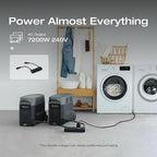 EF ECOFLOW 7.2kWh Portable Power Station: DELTA Pro with Extra Battery, 120V Lifepo4 Battery Backup with Expandable Capacity, Solar Generator for Home Use, Power Outage, Camping, RV, Emergencies