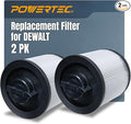 POWERTEC DXVC6910 Cartridge Filter for DeWalt 6-16 Gal. Wet/Dry Vacuums, Shop Vac Filters for DXV09PA, DXV10S-QT, DXV09P-QTA, DXV06P-QT, DXV10P-QT Shop Vacuum, 2 Pack (75120-P2)