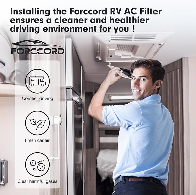 4-PACK RV AC Filter RV Air Filters Replacement for Air Conditioner Vent, Washable AC Filter 12.875 x 5.5 for Camper Vent MERV 6 AC 160g