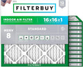 Filterbuy 16x16x1 Air Filter MERV 8 Essential Dust & Allergy Defense (12-Pack), Electrostatic Pleated HVAC AC Furnace Filters Replacement, Made in USA (Actual Size: 15.75 x 15.75 x 0.75)