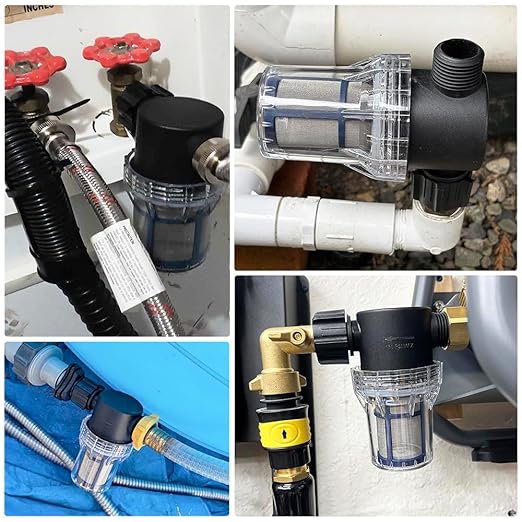 GIEX 100 Mesh Garden Hose Filter with Quick Connect, 3/4" GHT Thread Inline Sediment Trap for Pressure Washers, Sprinkler Systems & General Garden Irrigation