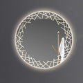 Bathroom Mirror with LED Lights, Wall Mirror with Touch Sensor, Round Mirror with Demister Pad, 3 Light Modes, for Living Room and Bathroom(A,50cm/19.7in)