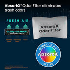 iTouchless Official AbsorbX 3-Pack Trash Can Odor Filter All Natural Activated Charcoal Absorber Stops Garbage Smells Air Freshener Compost Bin Deodorizer for 8 Gal & Bigger Trashcans with Compartment