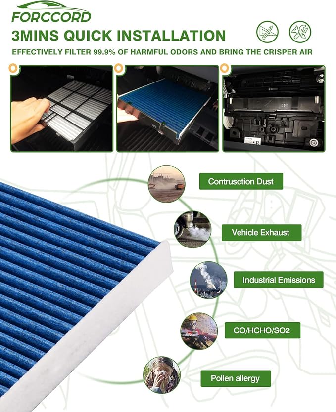 2-Pack HEPA Cabin Air Filter Fits for Mazda 6 (2008 2007 2006 2005 2004 2003) Activated Carbon Cabin Filter Replacement CF10372 GK3J-61-148 Car Accessories