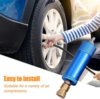 High Pressure PCP Air Filter Oil-Water Separator, 40MPa/5800Psi Inline Moisture Separator with 8mm Quick Connect, Complete Kit with 25 Filters, Sealing Rings & Gaskets for Air Compressor Pump (Blue)