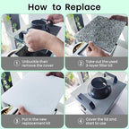 Filter Replacement for Creality Fume Extractor, Activated Carbon Filter for Smoke Purifier, 99.97% Purification Rate, 10×8.26×1.2 inch